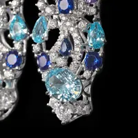 Boucles d'oreilles MuShan en argent sterling 925 avec diamants HCD et pierres précieuses à haute teneur en carbone, accessoires raffinés en argent sterling 925