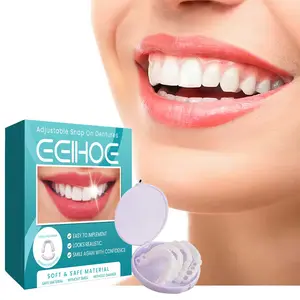 Eelhoe Teeth Veneers Whitening Dentures Braces Temporary False Teeth Cover Comfortable Fit Denture Veneers Kit