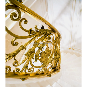 Sang trọng hiện đại đồng cầu thang lan can được dễ dàng để cài đặt thép và biệt thự khách sạn tay vịn cho căn hộ tùy biến thiết kế - Product Image 4