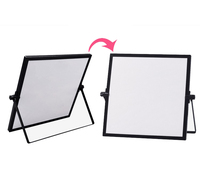 Nouveau design petit tableau blanc portable de bureau double face noir mini tableau blanc magnétique effaçable à sec pliable avec support