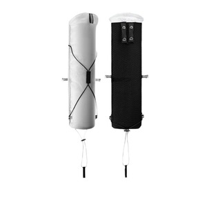 Sac de rangement pour bâtons de trekking, accessoire de sport portable et pliable pour l'extérieur, matériau en polyester noir et blanc - Product Image 1