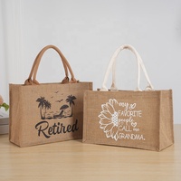Individuell Bedruckte Jute-Tragetasche Große Kapazität Hochwertige Handtasche für Einkauf und Geschenke Laminiert Wasserdicht Baumwolle Leinen Ohne Verschluss