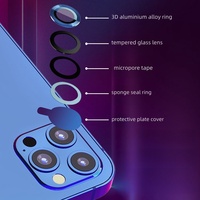 Protecteur d'objectif en métal, alliage d'aluminium, spirale colorée, protecteur d'objectif d'appareil photo pour téléphone portable pour iPhone 15 16 14 13 12 11 Pro Max