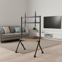 Support TV sur pied avec fixation pour téléviseurs de 32 à 65 pouces 75: Support de télévision intelligent en noyer avec table basse et moteur de levage pour écran mobile