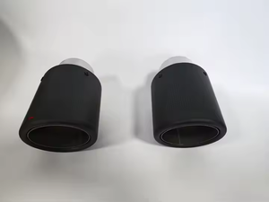 Ujung knalpot serat karbon, Aksesori pipa knalpot baru Universal 76mm Rolled - Product Image 3