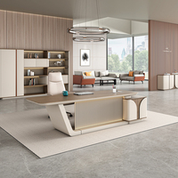 Morden Design PDG Table en bois Mobilier de bureau modulaire Bureau de direction Dessus de table Bois Gris Ensemble bureau et chaises