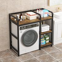 Meuble de rangement moderne en fer, réglable en hauteur, 3 niveaux, peu encombrant, étanche, pour maison, hôtel, appartement, chambre, salle de bain, machine à laver