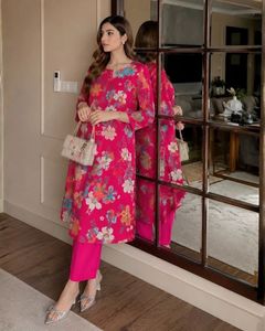 Elegante Conjunto de Kurta y Pantalón para Mujer, de Secado Rápido, Algodón, Corte Regular, para Todas las Temporadas, Cuello Suave, Tela Transpirable, Uso Diario Informal, Oficina - Product Image 1
