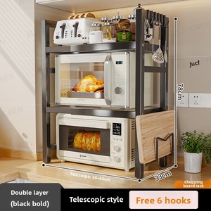 Étagères de rangement de comptoir de cuisine en métal à 2 niveaux avec porte-serviettes en papier et planche à découper Étagère <span class=keywords><strong>pour</strong></span> four à micro-ondes - Product Image 5