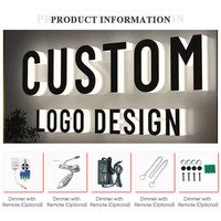 Enseigne lumineuse rétroéclairée personnalisée avec logo d'entreprise en métal acrylique pour magasins et bureaux