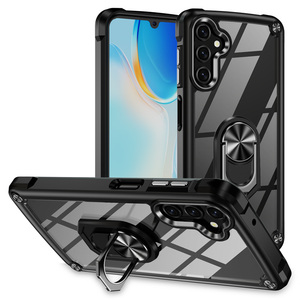 Funda con soporte de anillo resistente para <span class=keywords><strong>Samsung</strong></span> <span class=keywords><strong>Galaxy</strong></span> A35 A55 A16 A25 A24 A34 A15 A54 A14 A12 A32 <span class=keywords><strong>A52</strong></span> MARCO DE TPU suave cubierta transparente híbrida - Product Image 1