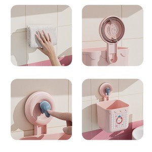 Wall Mounted Suction Cup <b>Storage</b> <b>Box</b> Rectangle Pink Bunny <b>Blue</b> Duck Bathroom Towel Holder With Removable Design - Product Image 2