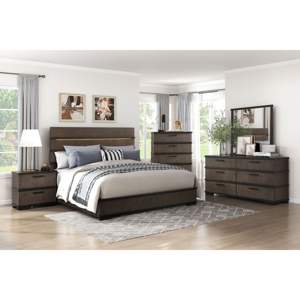 DB Modern Industrial Design Table de chevet à 2 tiroirs Meubles de chambre à coucher en bois massif avec finition bicolore marron noir pour une utilisation en appartement - Product Image 4