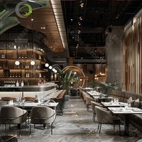 Ensembles de restaurant et de bar en bois modernes meubles fast food café tables et chaises comptoir pour hôtels bar boulangerie boutique stand
