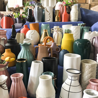 Ensemble de Vases Personnalisés en Céramique Colorée Style Nordique Moderne Art Déco pour Table, Mariage et Décoration Intérieure