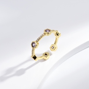 wholesale plata 925 sterling silver Minimalist 18k gold <b>ring</b> Everyday Wear <b>open</b> girls stack summer zircon casual finger <b>rings</b> - Product Image 1