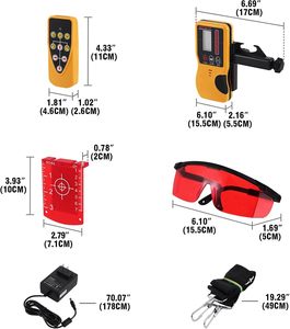 Láser Rotatorio Autonivelante de 500m con Línea Cruzada Roja, Rotación de 360 Grados Horizontal/Vertical, IP67, 50kg, 500m, Línea Cruzada Roja - Product Image 4