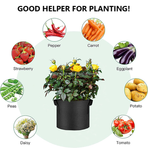 Pot en tissu multi-usages de 10 gallons en fibres végétales robustes avec poignées pour l'aération des racines - Product Image 4