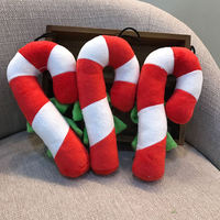 Jouet pour chien en forme de canne à sucre de Noël, peluche couineuse pour chiot, cadeau de Noël pour animaux de compagnie, vente en gros
