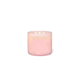 Bougie parfumée à 3 mèches en cire de soja rose dans un bocal en verre, parfum aux huiles essentielles - Product Image 1