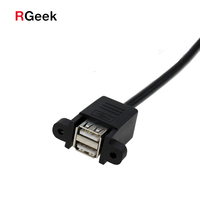 RGEEK Dual USB 2,0 hembra frente montaje en Panel 2,54mm 9 pin Header Cable de placa base
