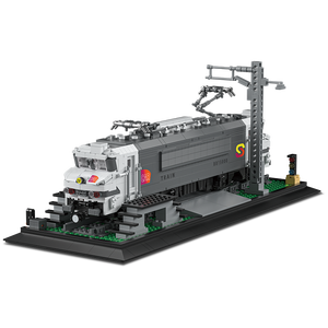 ชุดรถไฟไฟฟ้า Reobrix 66803 BB15000 สีเทา รถไฟบรรทุกหนัก พร้อมอุปกรณ์พันธุ์ไฟฟ้าและฉากหลังภูเขา สำหรับนักสะสมผู้ใหญ่ - Product Image 1