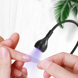 Atacado USB Flexível Clip-On Desk Lamp LED Ultravioleta Luz Roxa Mini 395nm Óleo Verde UV Cola Prego cura lâmpada Gooseneck