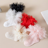 Chaussettes en dentelle pour bébé, chaussettes en coton pour petites filles, chaussettes de princesse pour tout-petits