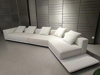 Canapé d'angle modulaire de luxe en tissu, design italien, style nordique, pour salon, villa, appartement et centre commercial
