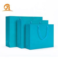 Sacs cadeaux turquoises pour mariage, sacs pour le shopping bleus avec poignées pour baby shower et mariage
