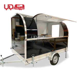 Remorque de restauration alimentaire, camionnettes à hamburgers, camion à hot-dogs, camion à tacos, chariot alimentaire rond en acier inoxydable, petite remorque alimentaire - Product Image 2