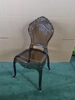 Chaise de princesse fantôme de haute qualité au milieu du siècle moderne pour fête de mariage PC plastique cristal acrylique transparent clair pour événement