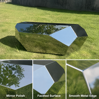 Sculpture géométrique en acier inoxydable sur mesure de haute qualité, adaptée aux espaces commerciaux et aux jardins extérieurs