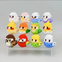 Mini ensemble de blocs de construction 3D en forme de perroquet, jouet créatif en plastique à monter soi-même, modèle à l'échelle 1:35, décoration, cadeau pour enfants
