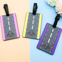 Étiquette de bagage personnalisée en PVC souple de haute qualité, forme irrégulière, impression UV par sublimation, pour valise et sac à dos de voyage