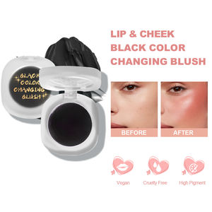 Haute Pigment PH Magique Noir <span class=keywords><strong>Blush</strong></span> Palette Logo Personnalisé Joues Lèvres Maquillage Crème Noir Couleur Changeante <span class=keywords><strong>Blush</strong></span> Marque Privée - Product Image 2