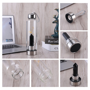 2024 mới ra mắt bán buôn 500ml thủy tinh pha lê chai nước với nắp tre phòng tập thể dục chai nước cho quà tặng doanh nghiệp - Product Image 6