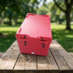 97L Square ABS <b>Ice</b> Cooler Box Thick Insulation Insulated Cold Storage <b>Chest</b> Red Picnic Delivery Use - Product Image 4