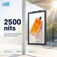 Layar LCD Iklan Dua Sisi 43 Inci dengan Logo Kustom, Terpasang di Langit-langit, untuk Signage Jendela Pusat Perbelanjaan Android
