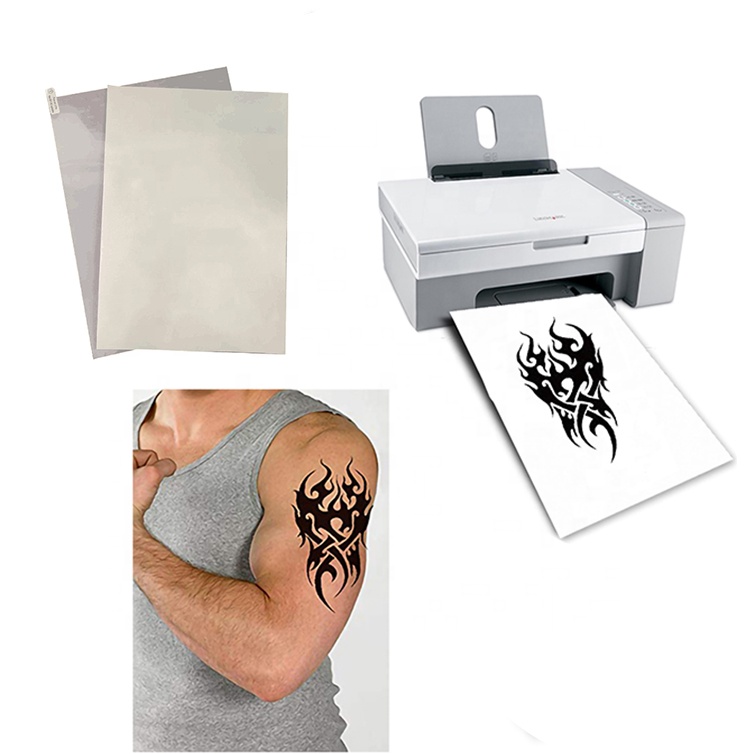 Lege Inkjet En Laser Tijdelijk Tattoo Papier A4/Us Formaat Afdrukbare Tijdelijke Tattoo Papier Waterglijbaan Sticker Tattoo Papier