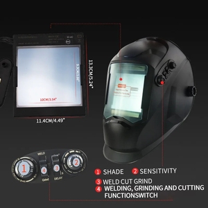 Máscara de Soldadura con Visión Amplia Eara 4, Sensor de Arco DIN5-DIN13, Oscurecimiento Automático Solar, TIG MIG MMA, Color Real, Casco de Soldador - Product Image 2