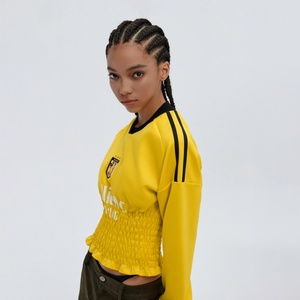 Maillots de football américains personnalisés en mesh brodé, style universitaire, baseball, rétro, col en V, maillot de soccer 24/25 pour femmes - Product Image 2