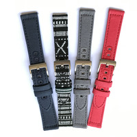 Bracelet de montre intelligente combiné cuir toile tissu pour femme à la mode Design personnalisé Bracelet de montre intelligente pour dames pour Samsung Garmin