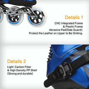 Blue Micro-fiber Lining Midsole Speed Skates <strong>Flashing</strong> <strong>Roller</strong> - Product Image 2