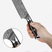 Cuchillo Nakiri Profesional de Acero Damasco de 8 Pulgadas (7 Pulgadas), Mango Ergonómico G10, Espiga Completa, Afilado Extremo, HRC60, Ideal para Restaurantes
