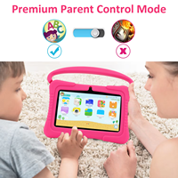 Tablette éducative pour enfants avec WiFi, écran 7 pouces, coque de protection en silicone anti-chute, cadeau idéal pour un anniversaire ou des fêtes.