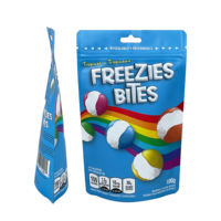 Sachet d'emballage personnalisé pour bonbons, refermable avec fermeture éclair, pochette verticale de qualité alimentaire pour bonbons gélifiés, sachet en Mylar anti-odeur