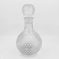 Bouteille à vin et bouteille à whisky en verre transparent avec bouchon pivotant, capacité personnalisable pour bar à tequila/usage cadeau