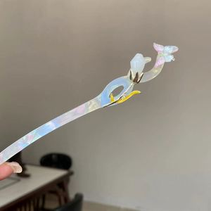Accesorios Vintage Hanfu para el Cabello de Verano para Mujeres y Niñas: Palillos para Moños, Horquillas de Acetato con Flores y Pasadores para el Cabello - Product Image 4