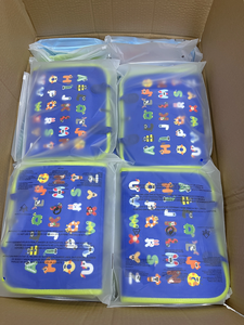 2025 feutre chaud <span class=keywords><strong>Montessori</strong></span> autisme doux jouet sensoriel tissu feutre bleu activité occupée tableau d'apprentissage avec Alphabet animal pour tout-petit - Product Image 6